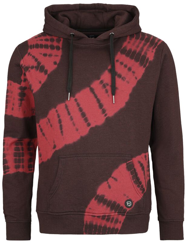 "Tie-dye hoodie" Hooded sweater black-bordeaux